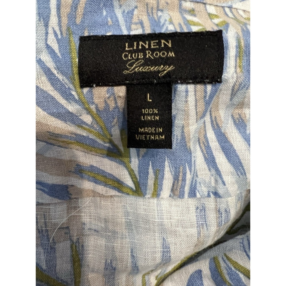 Club Room Luxury Linen Shirt Mens Size Large Hawaiian - Picture 9 of 9